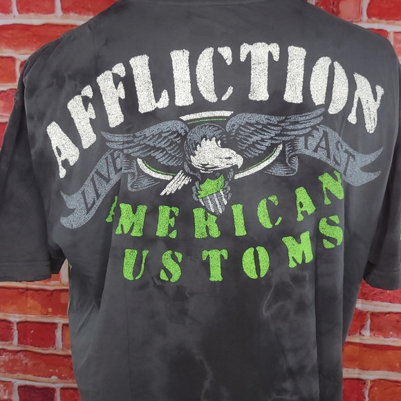 Affliction American Customs Distressed Men's Eagle T-shirt - Size: 2X - NWOT - Picture 10 of 12